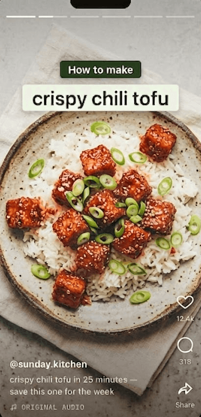 A short cooking video of crispy chili tofu
